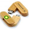 Bamboo Swivel Custom Flash Drives